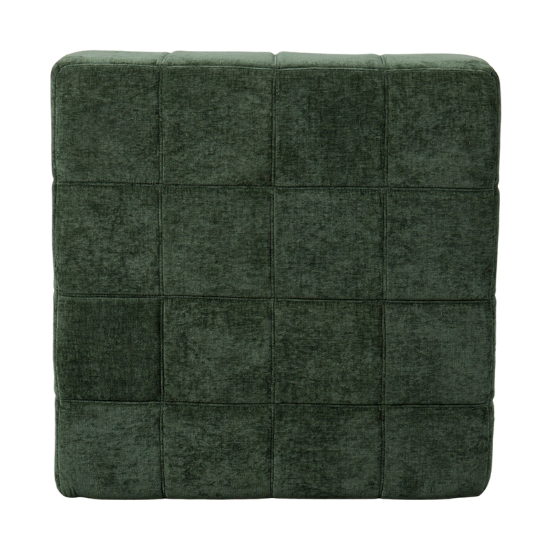 Oversized Single Full-Foam Sofa in Emerald Green Corduroy with Block Design