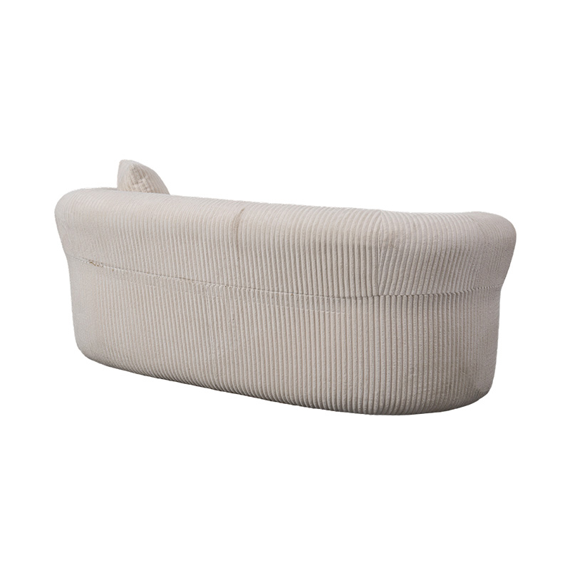Double Full-Foam Sofa in Off-White Corduroy with Matching Cushions