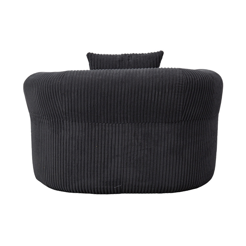 Single Full-Foam Enveloping Sofa in Dark Gray Corduroy with Matching Cushions