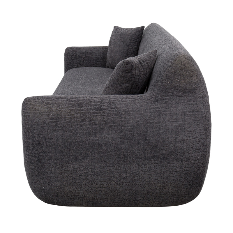 3–4 Seater Full-Foam Sofa in Dark Gray Jacquard Chenille Fabric