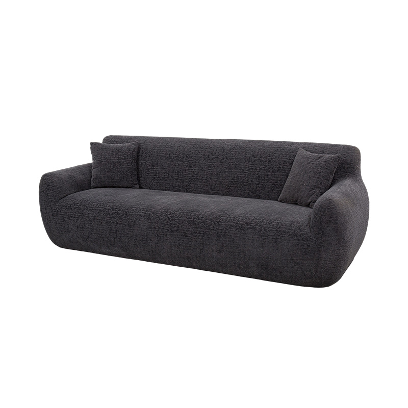 3–4 Seater Full-Foam Sofa in Dark Gray Jacquard Chenille Fabric