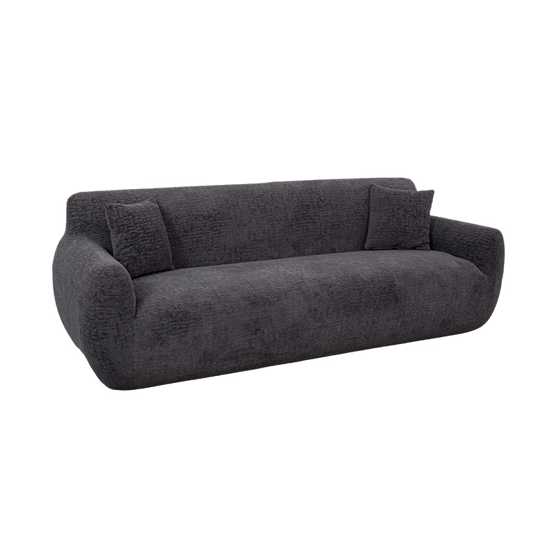 3–4 Seater Full-Foam Sofa in Dark Gray Jacquard Chenille Fabric