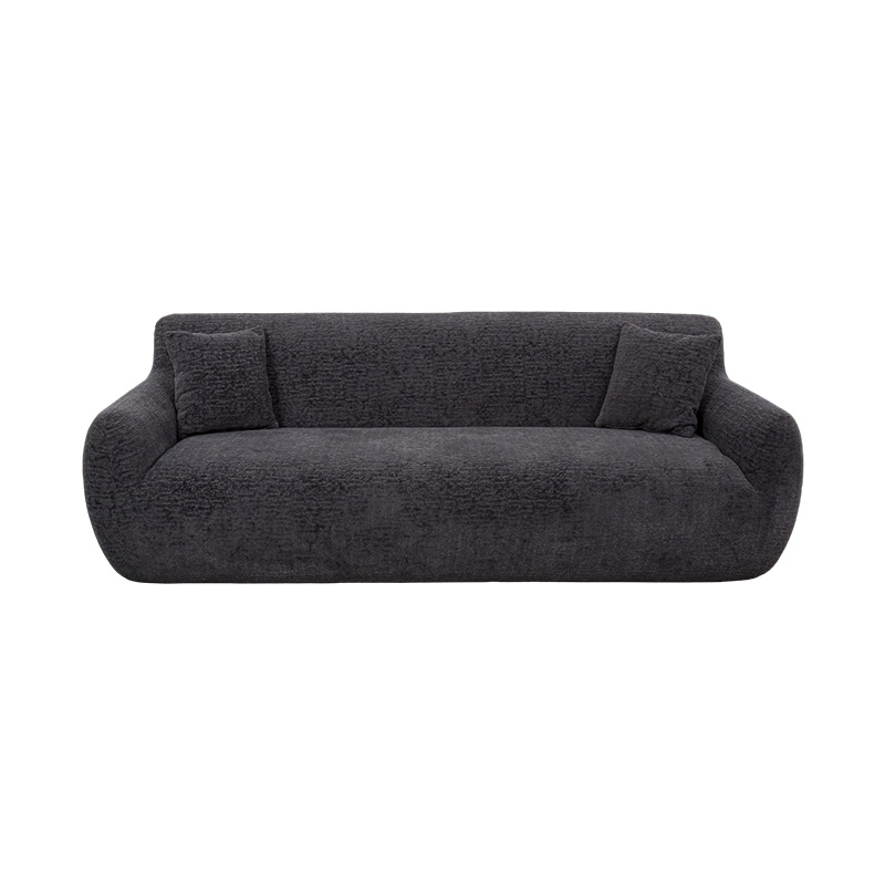 3–4 Seater Full-Foam Sofa in Dark Gray Jacquard Chenille Fabric