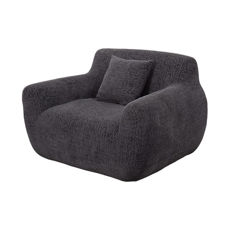 Full-Foam Hug-Style Single Sofa with Heavy Chenille Fabric and Subtle Jacquard Pattern