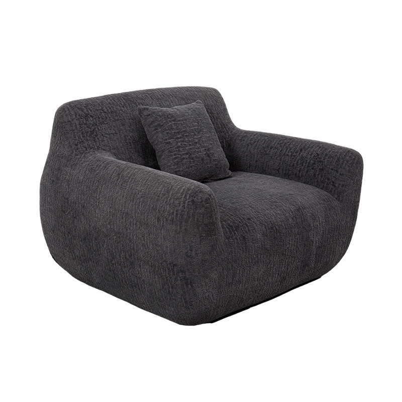 Full-Foam Hug-Style Single Sofa with Heavy Chenille Fabric and Subtle Jacquard Pattern